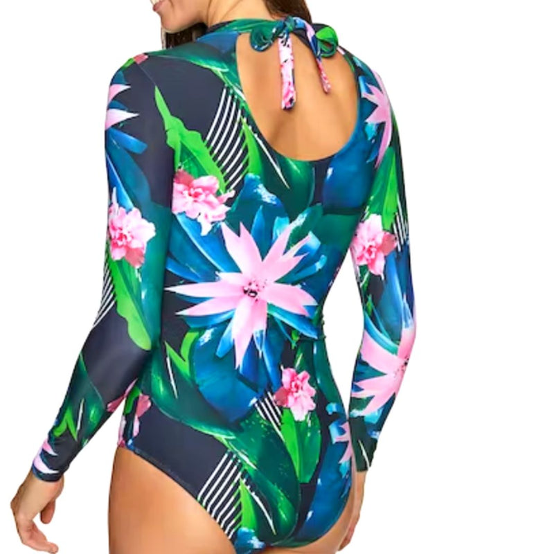 Tropical Recycled Long Sleeve UV 50 Swimsuit
